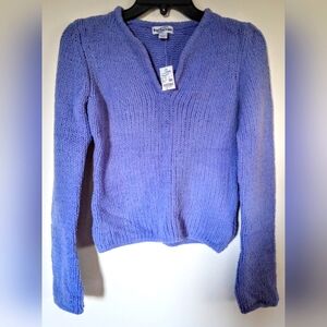 NEW WITH TAG SWEATER, JUNIOR SIZE S, BY WEATHER VANE, BLUISH PURPLE